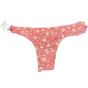 NWT Anne Klein Large Pink Floral Patterned Thong